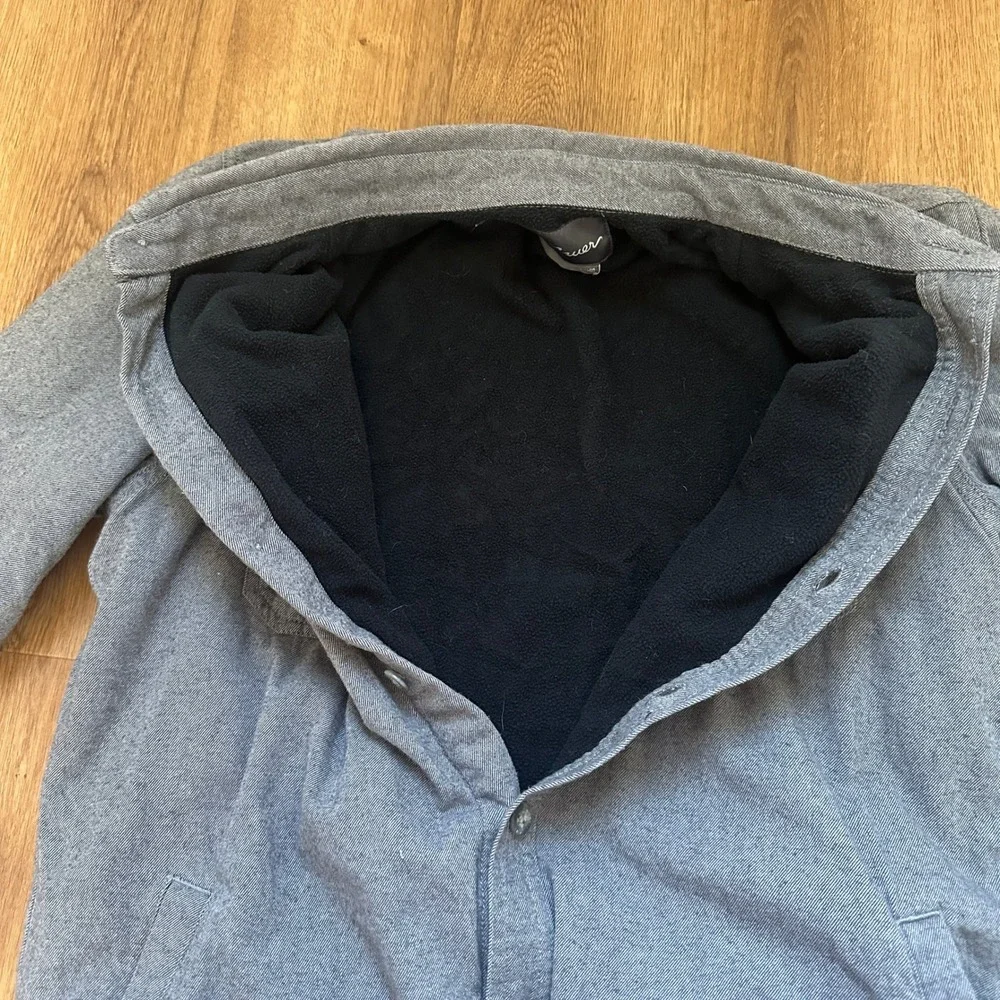 Eddie Bauer Men's Gray Fleece Lined Shirt Jacket Shaket Size Medium